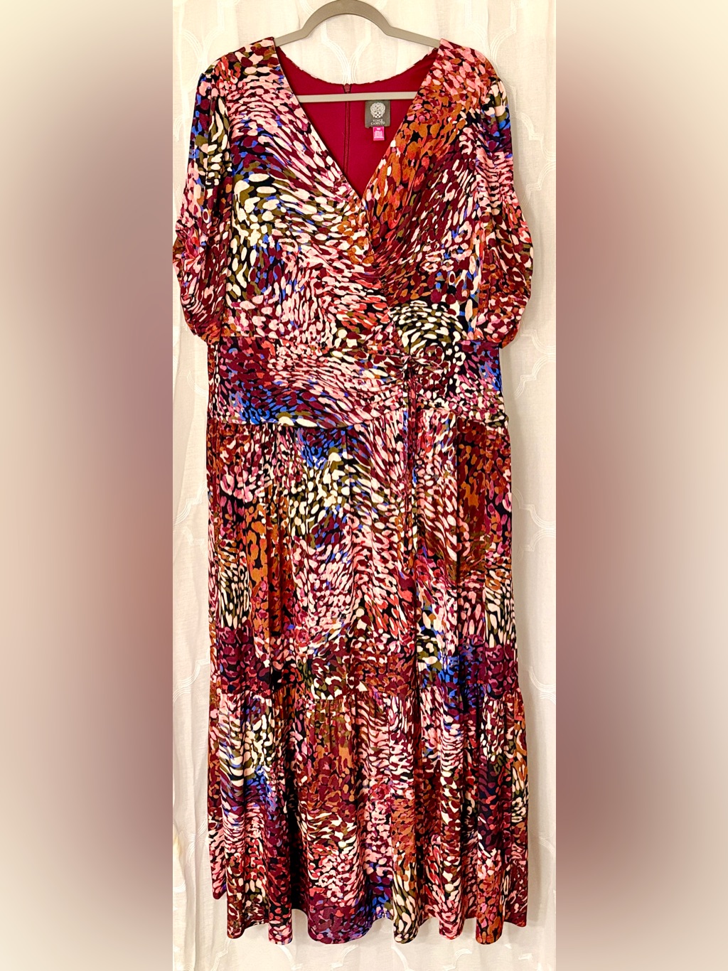 Nwt Vince Camuto 18w Jewel Tone Faux Wrap Midi Maxi Dress | Evening Wedding